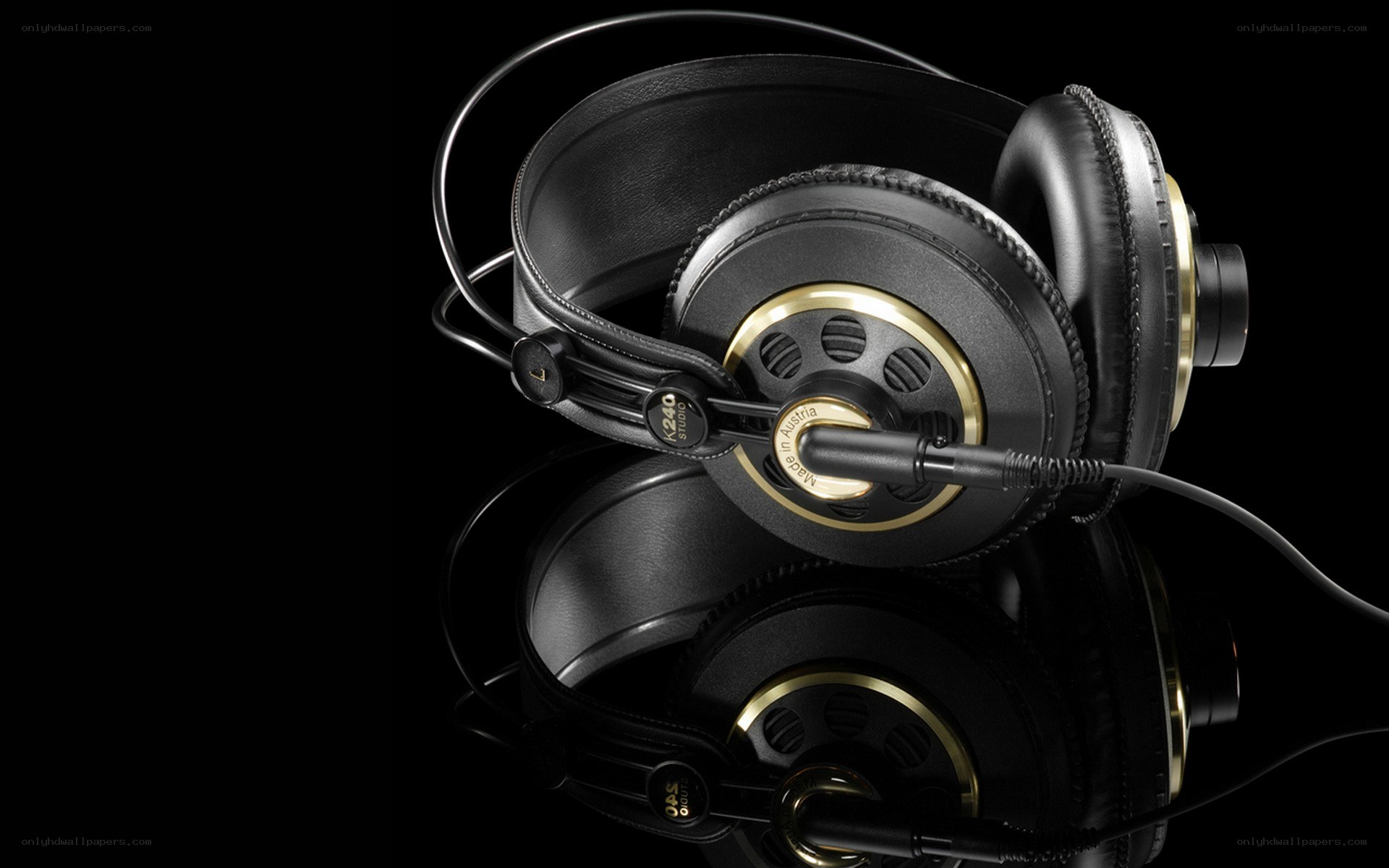 black and gold headphones