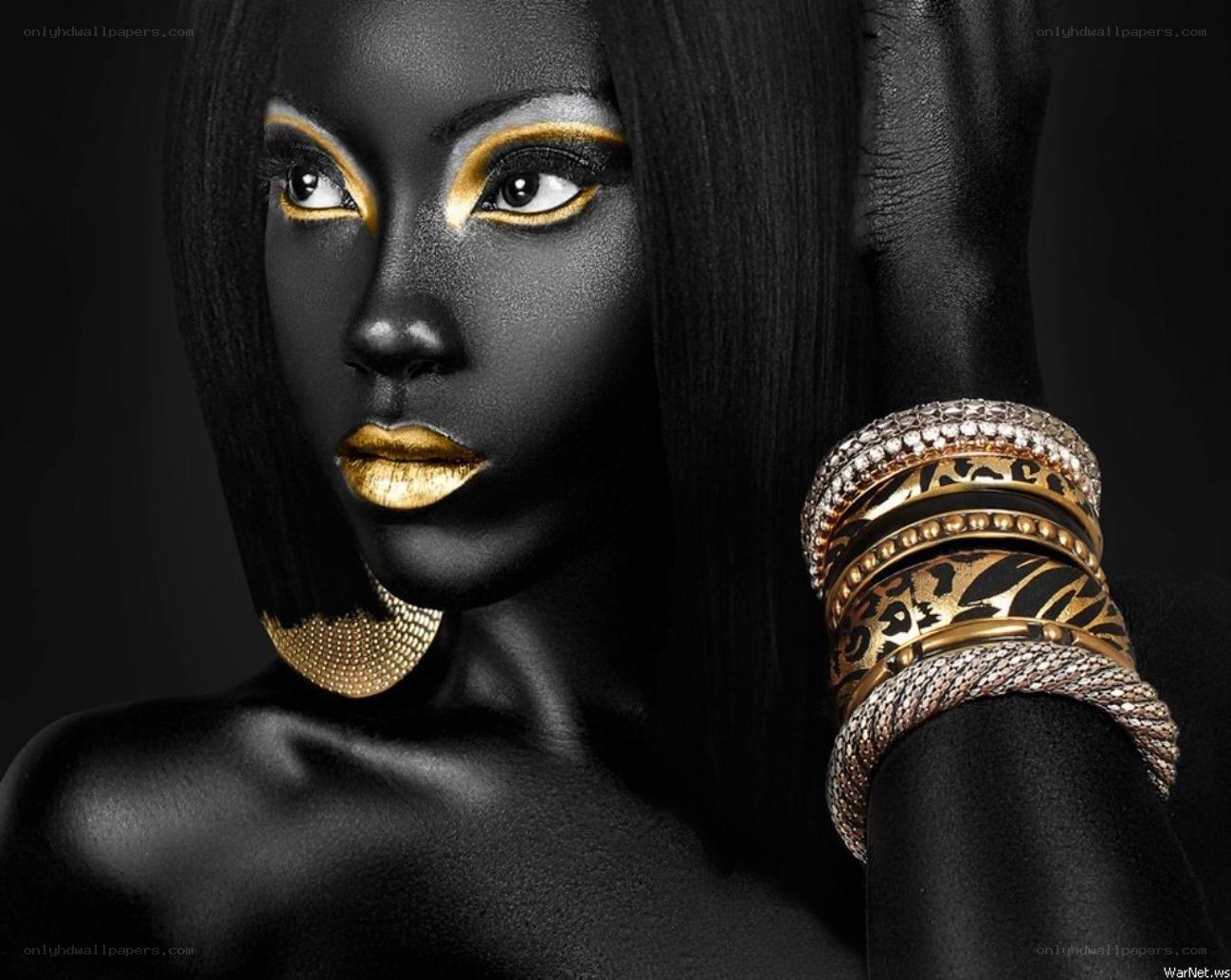 Black and gold makeup portrait