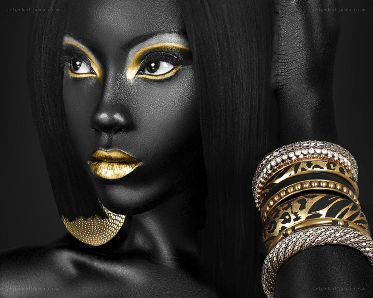 Black and gold makeup portrait