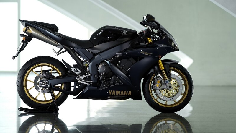 Black and Gold Motorcycle — Photograph