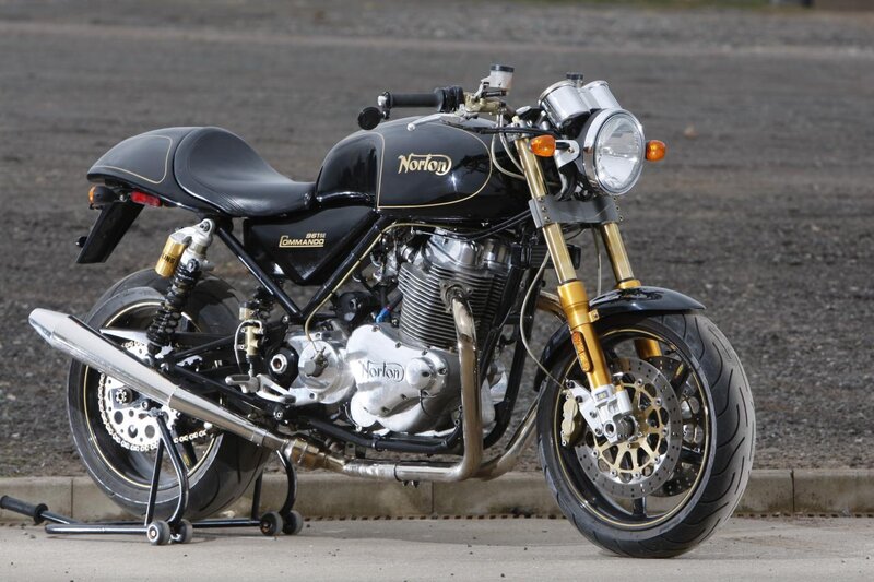 Black and gold Norton motorcycle