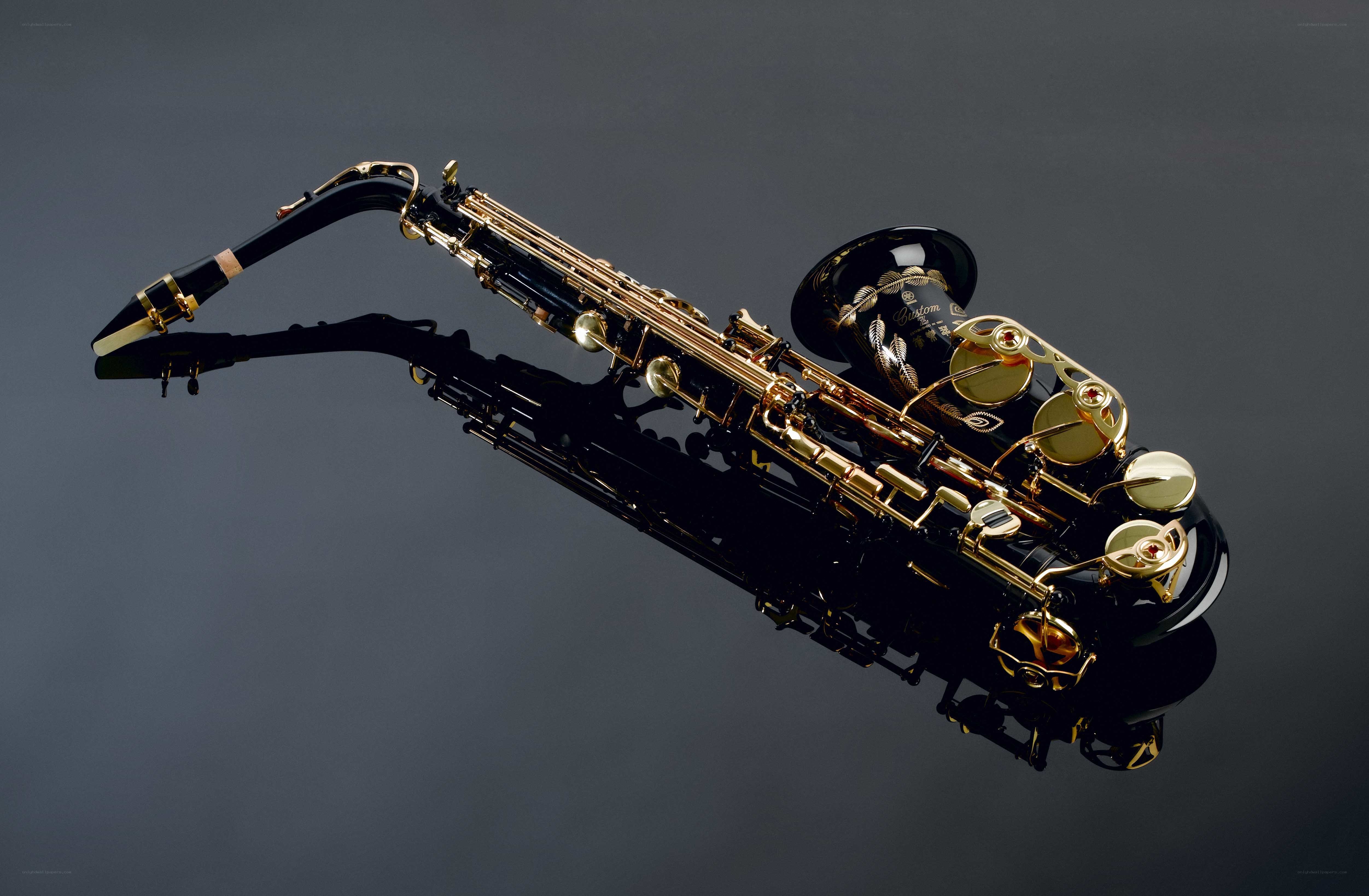Black and gold saxophone