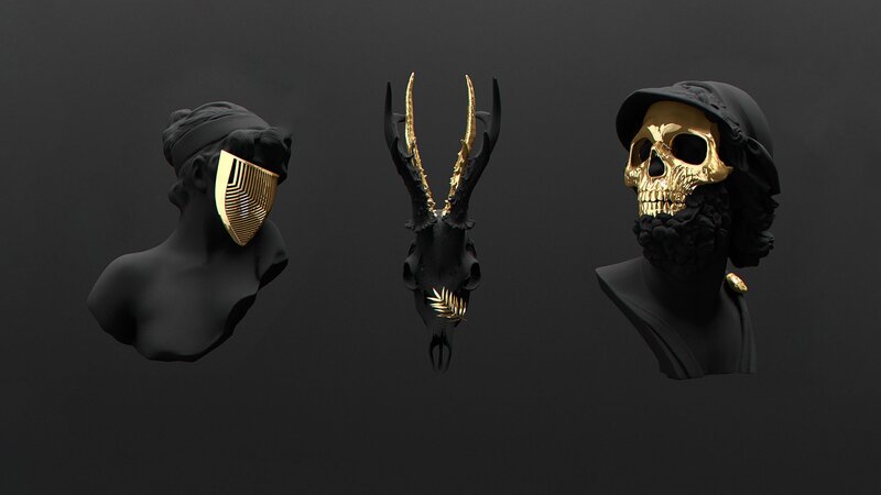 Black and Gold Sculptures