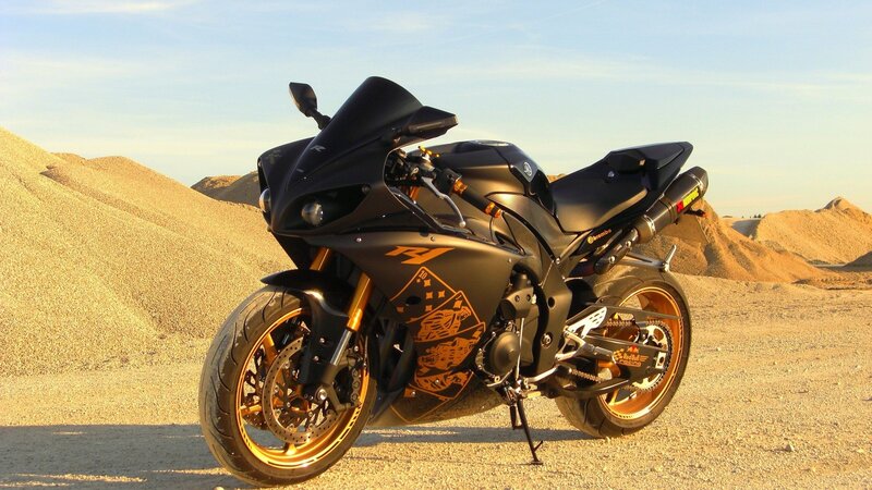 black and gold sport motorcycle