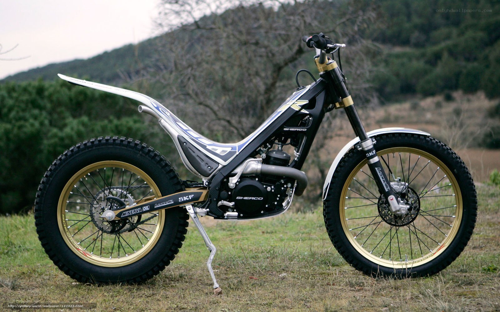 black and gold trial motorcycle