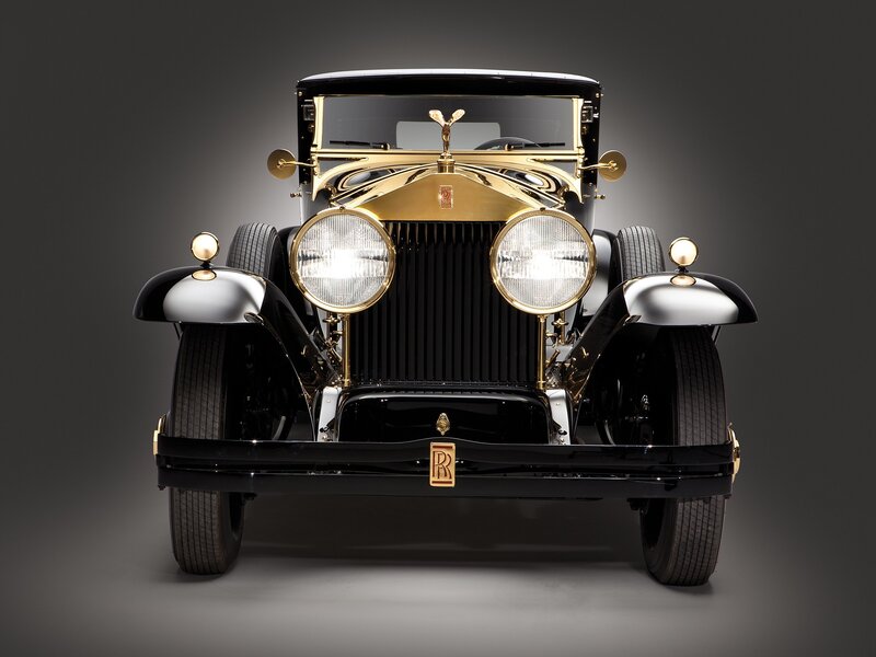 Black and Gold Vintage Car — Dramatic, Photograph, Headlights