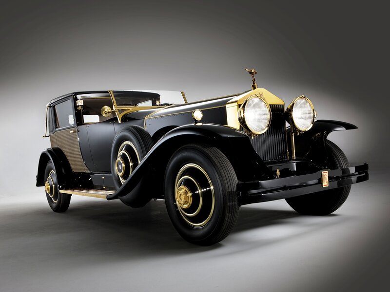 Black and Gold Vintage Car
