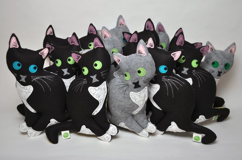Black and Gray Cat Plushies
