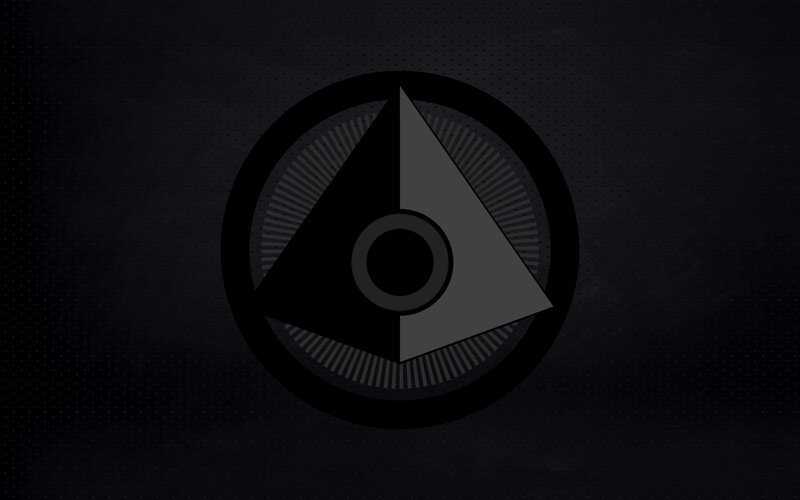 black and gray geometric logo