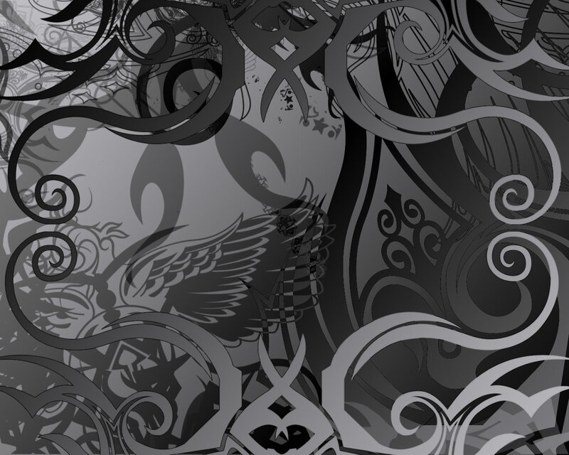 black and gray ornate pattern