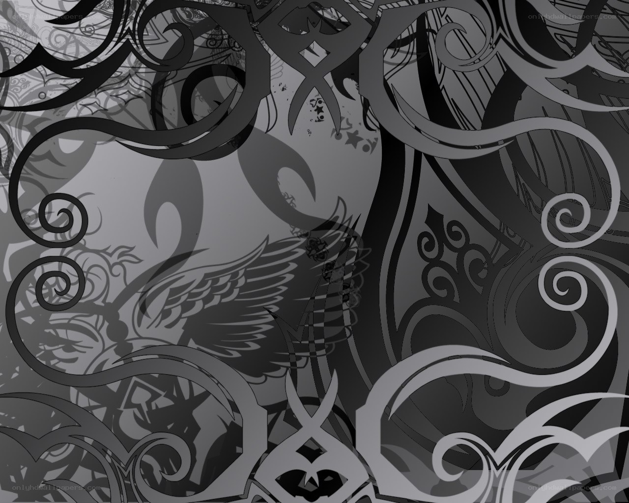 black and gray ornate pattern
