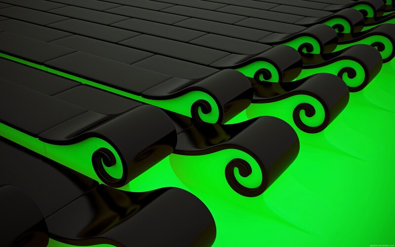 black and green abstract design