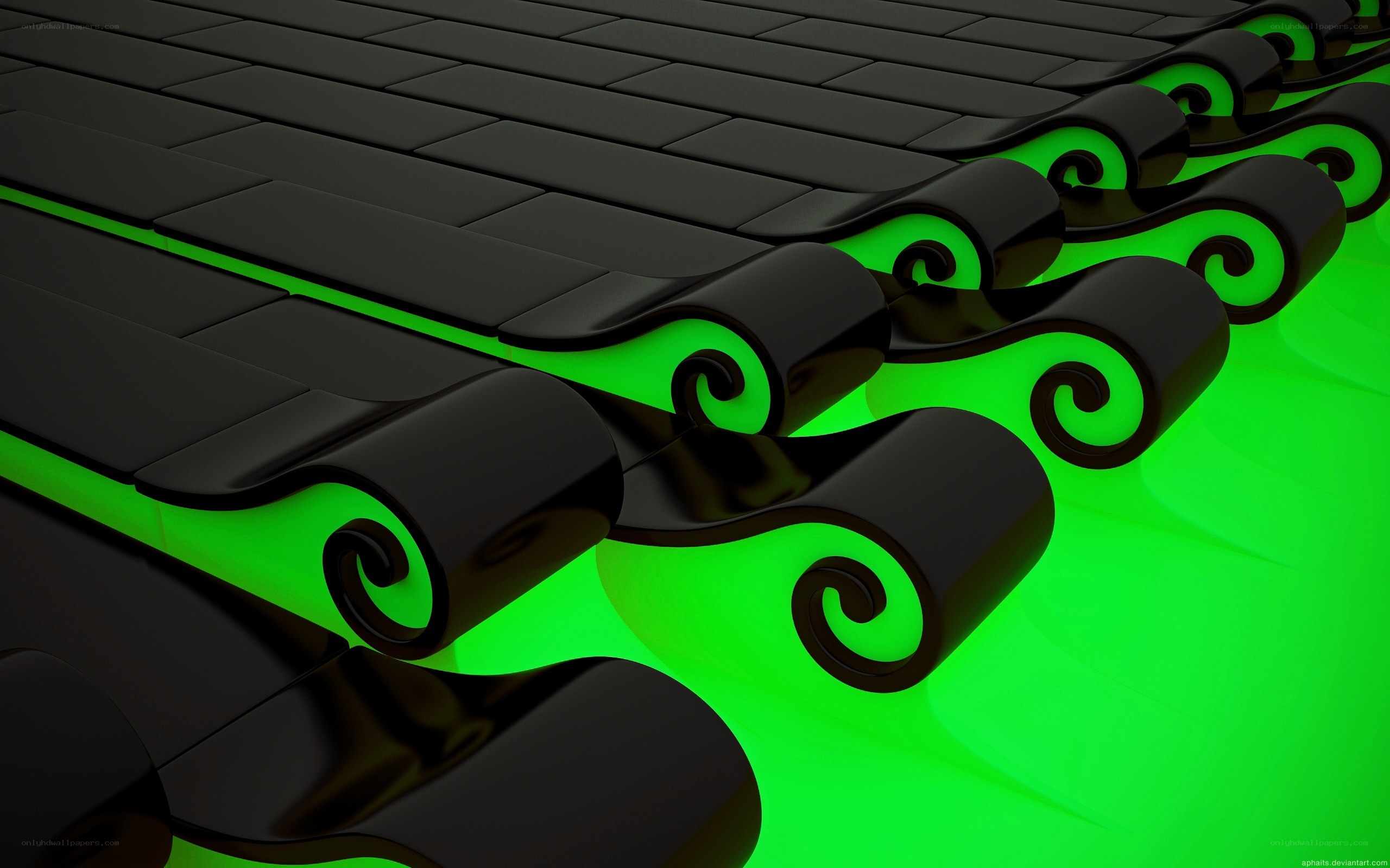 black and green abstract design