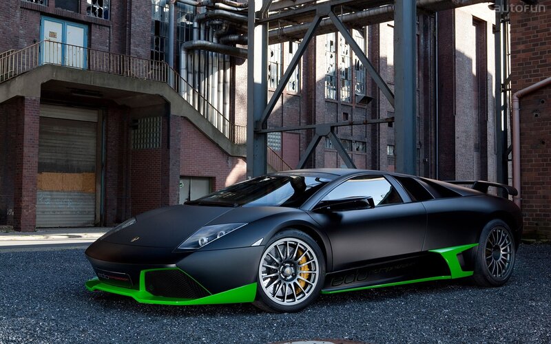 Black and green Lamborghini sports car