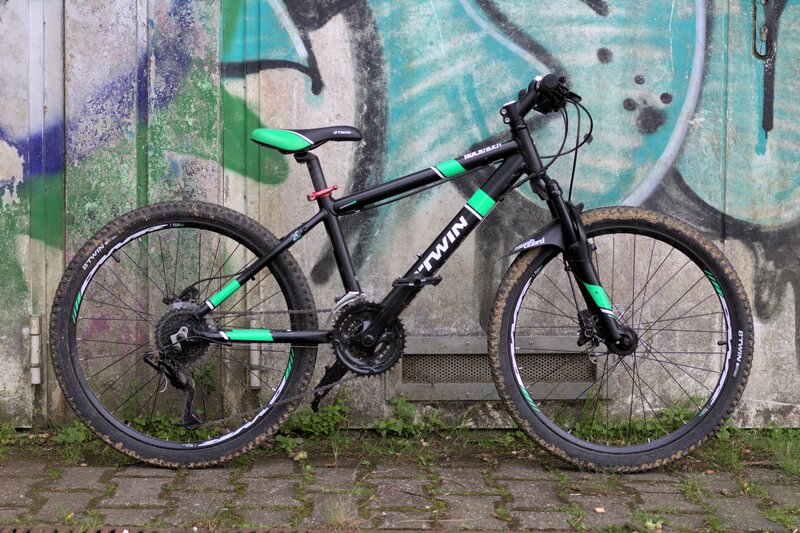 Black and Green Mountain Bike — Urban