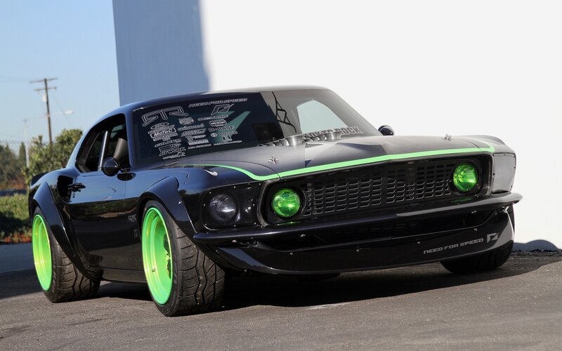 Black and Green Muscle Car — Dramatic, Afternoon