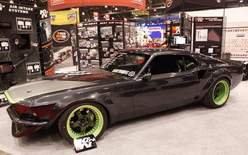 Black and Green Muscle Car