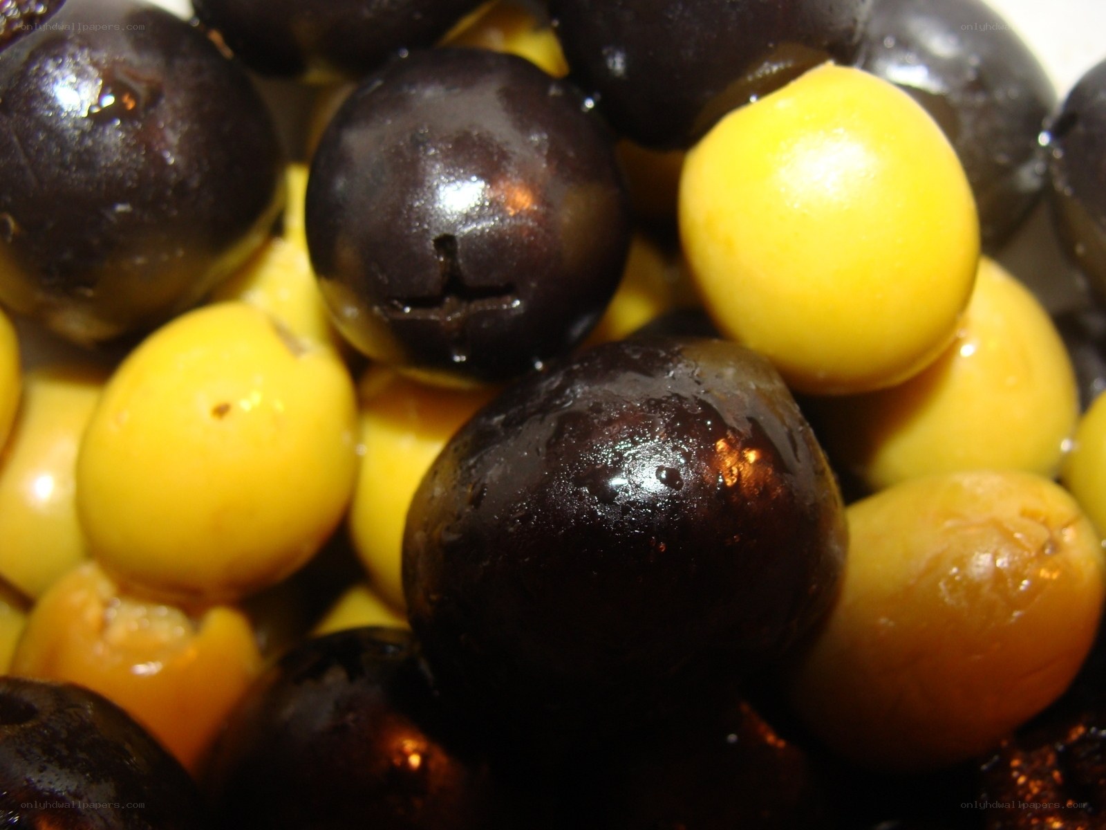 black and green olives