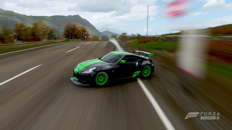 Black and Green Race Car — Dynamic