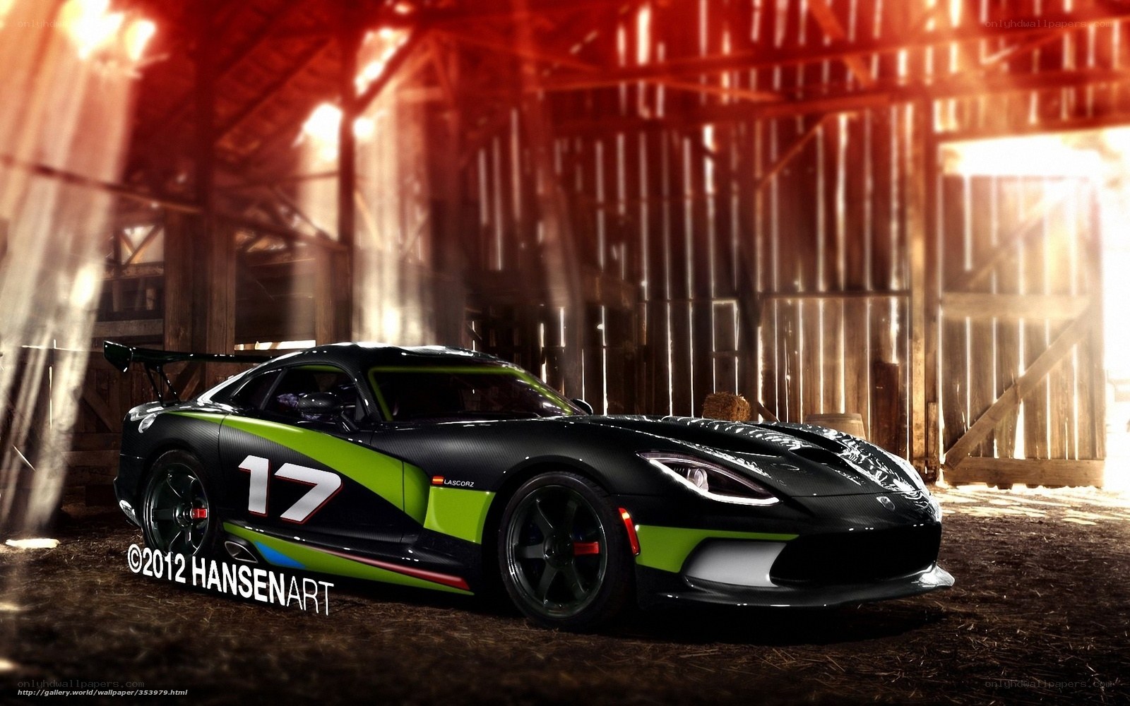 black and green race car