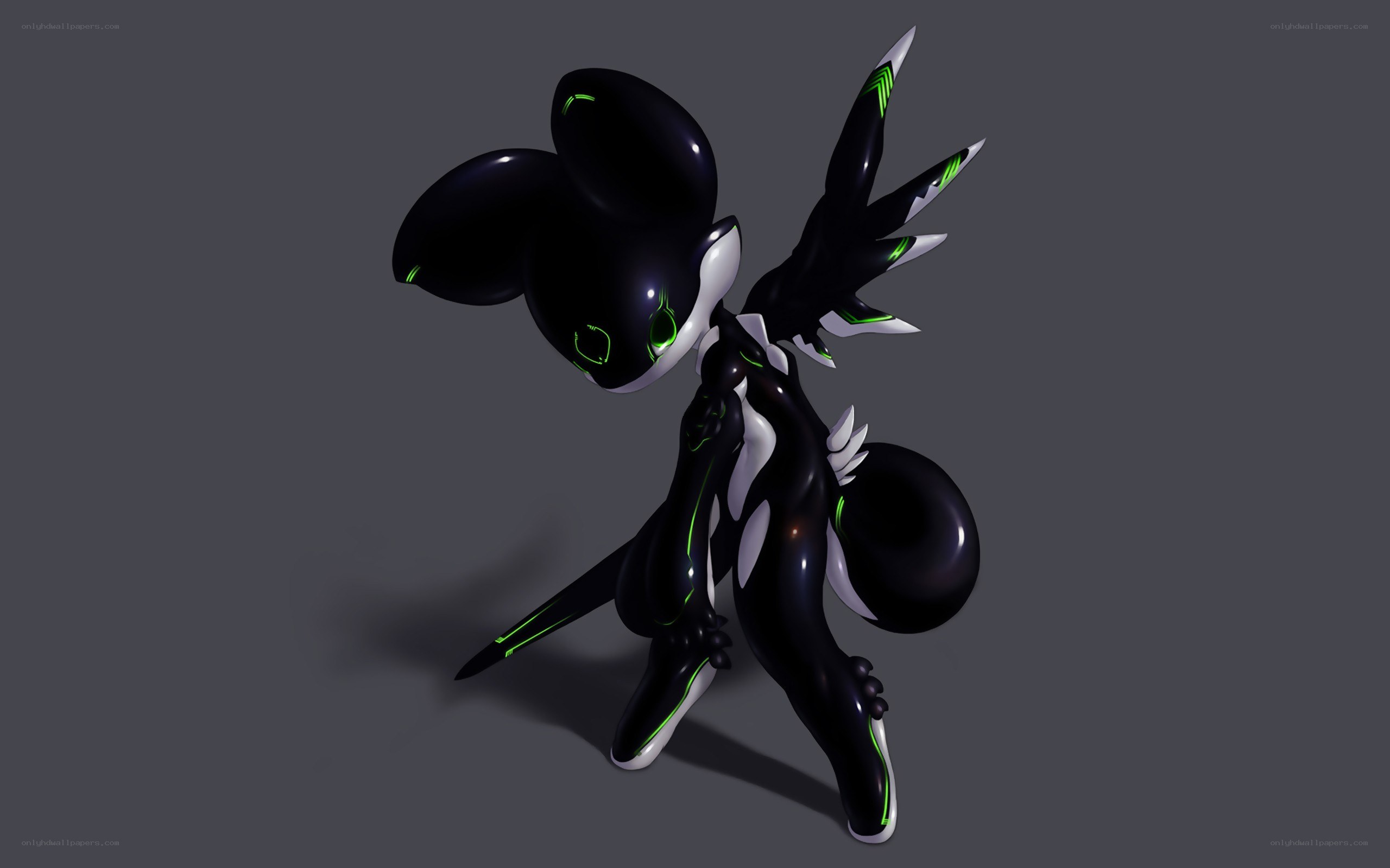 black and green robotic creature