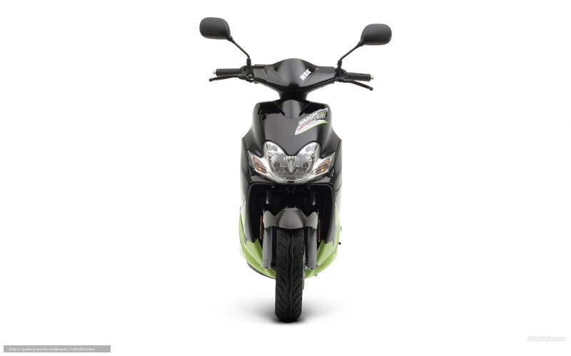 Black and Green Scooter — Neutral, Photograph, Handlebars