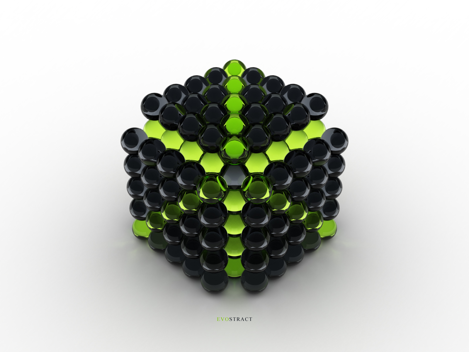 black and green sphere cluster