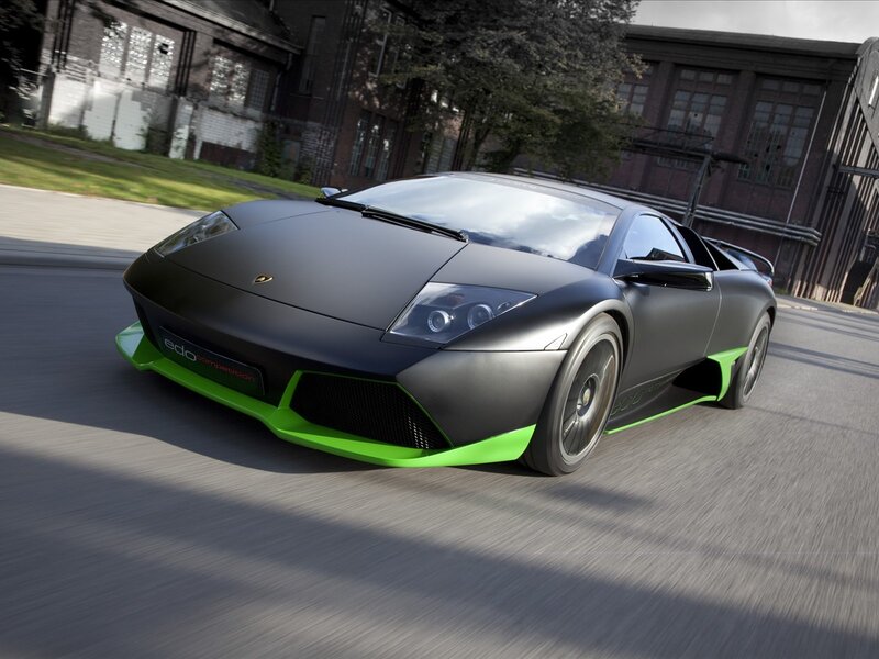 Black and Green Sports Car — Gray