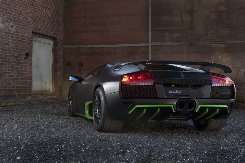 Black and green sports car