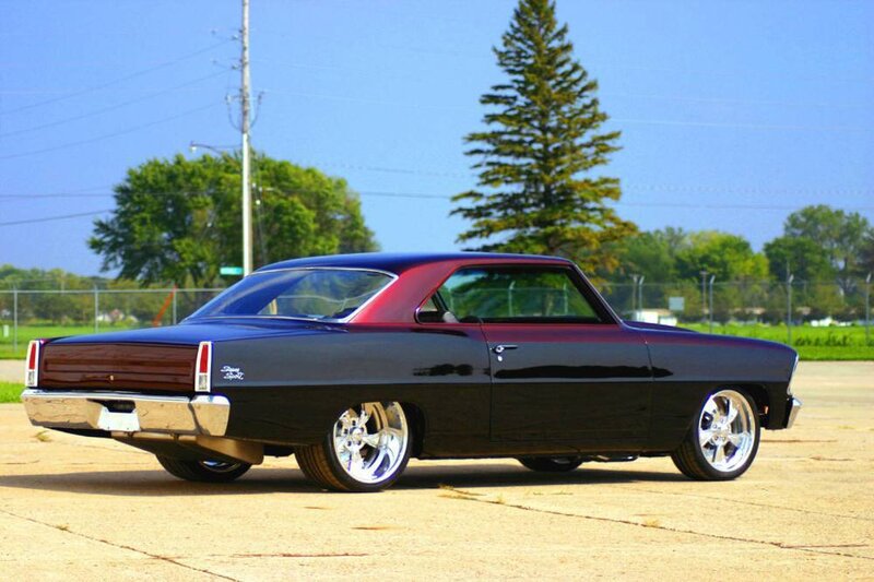 Black and Maroon Classic Car