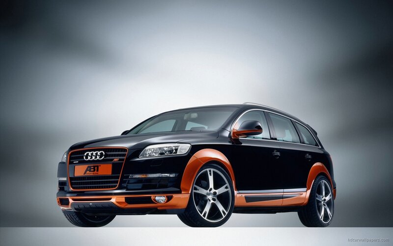 black and orange audi suv