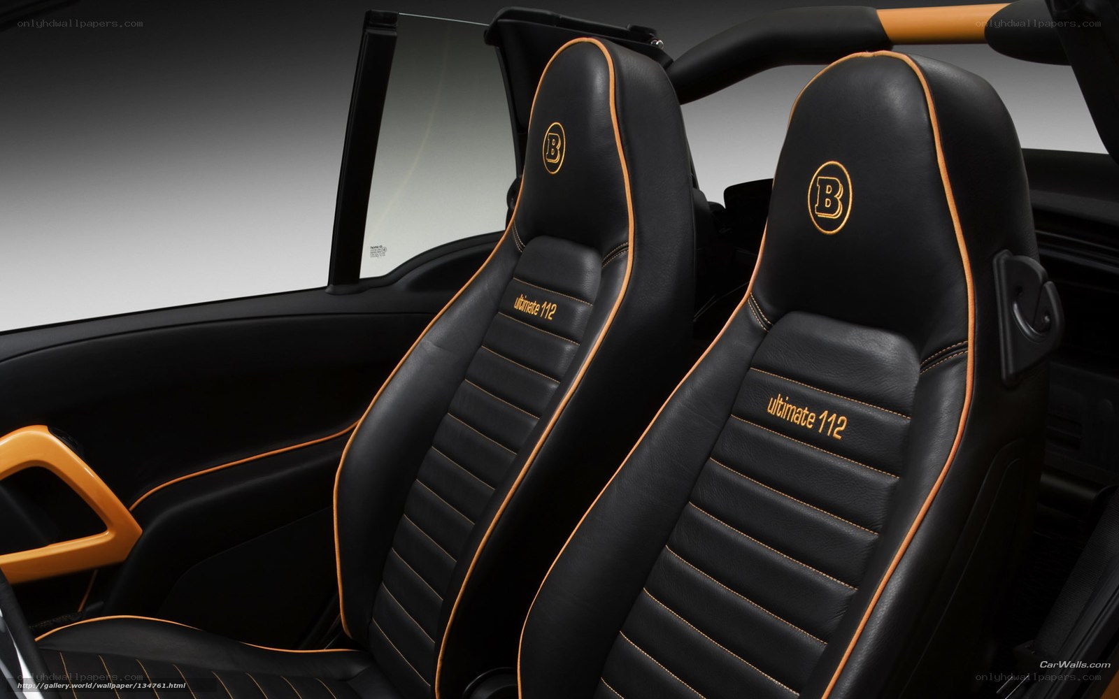 Black and orange car seats