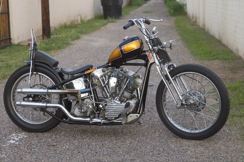 Black and Orange Chopper Motorcycle — Calm