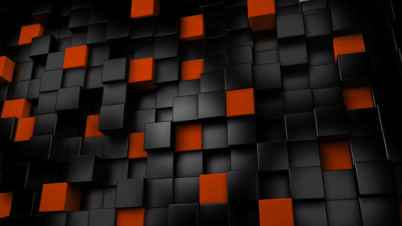 black and orange cube pattern