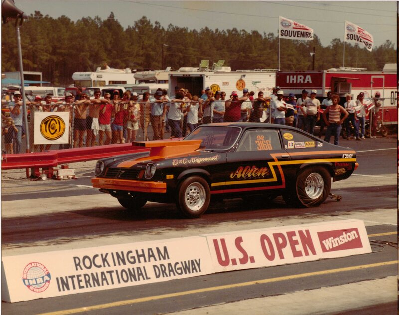 Black and Orange Drag Racing Car
