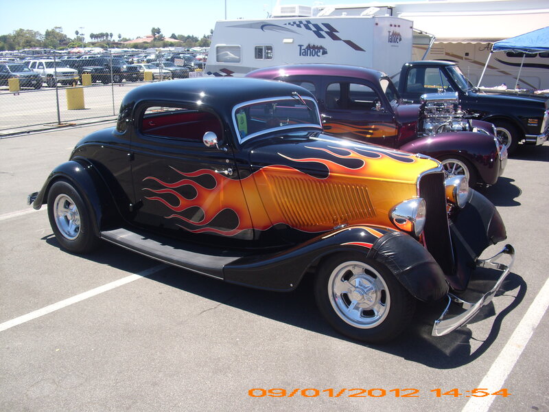 Black and Orange Flame Car — Bright