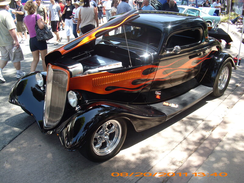 Black and Orange Flame Car