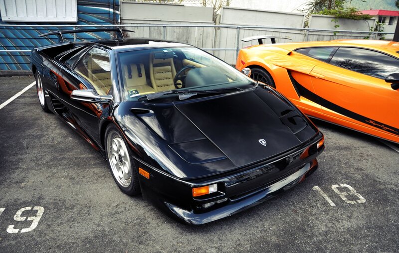 Black and orange Lamborghini cars