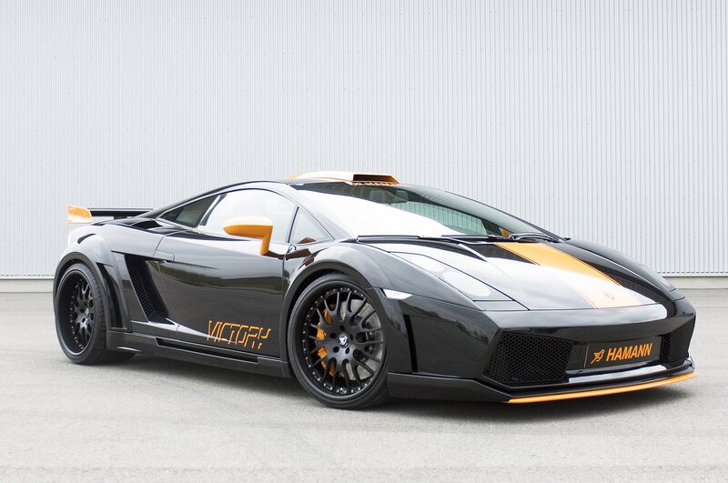 Black and orange Lamborghini sports car