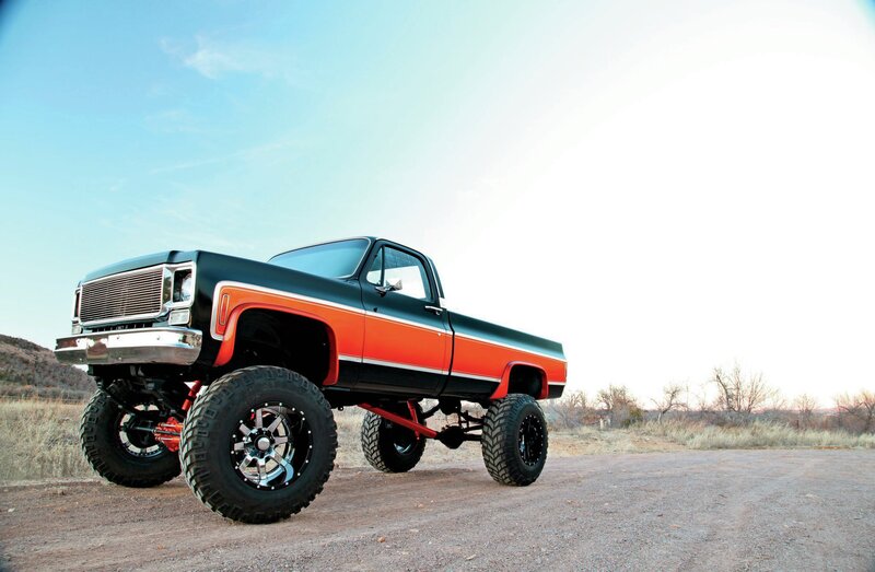Black and Orange Lifted Truck