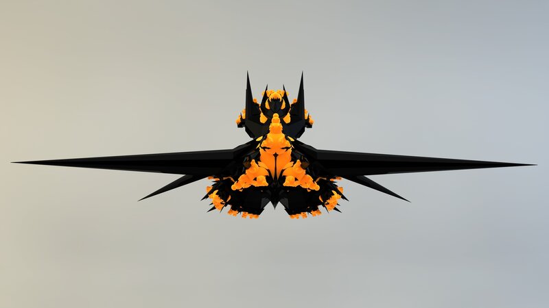 black and orange mechanical creature