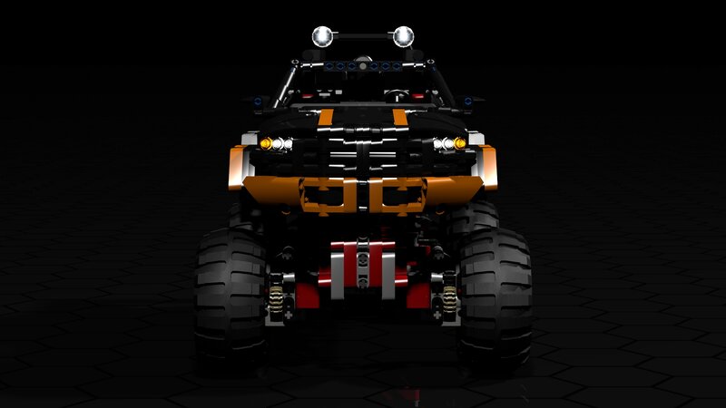 Black and Orange Monster Truck