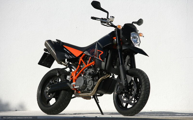 Black and Orange Motorcycle — Neutral, Afternoon, Photograph, Kickstand