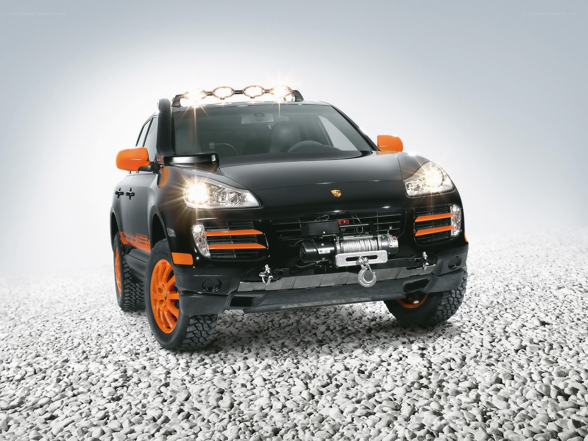 Black and orange Porsche Cayenne