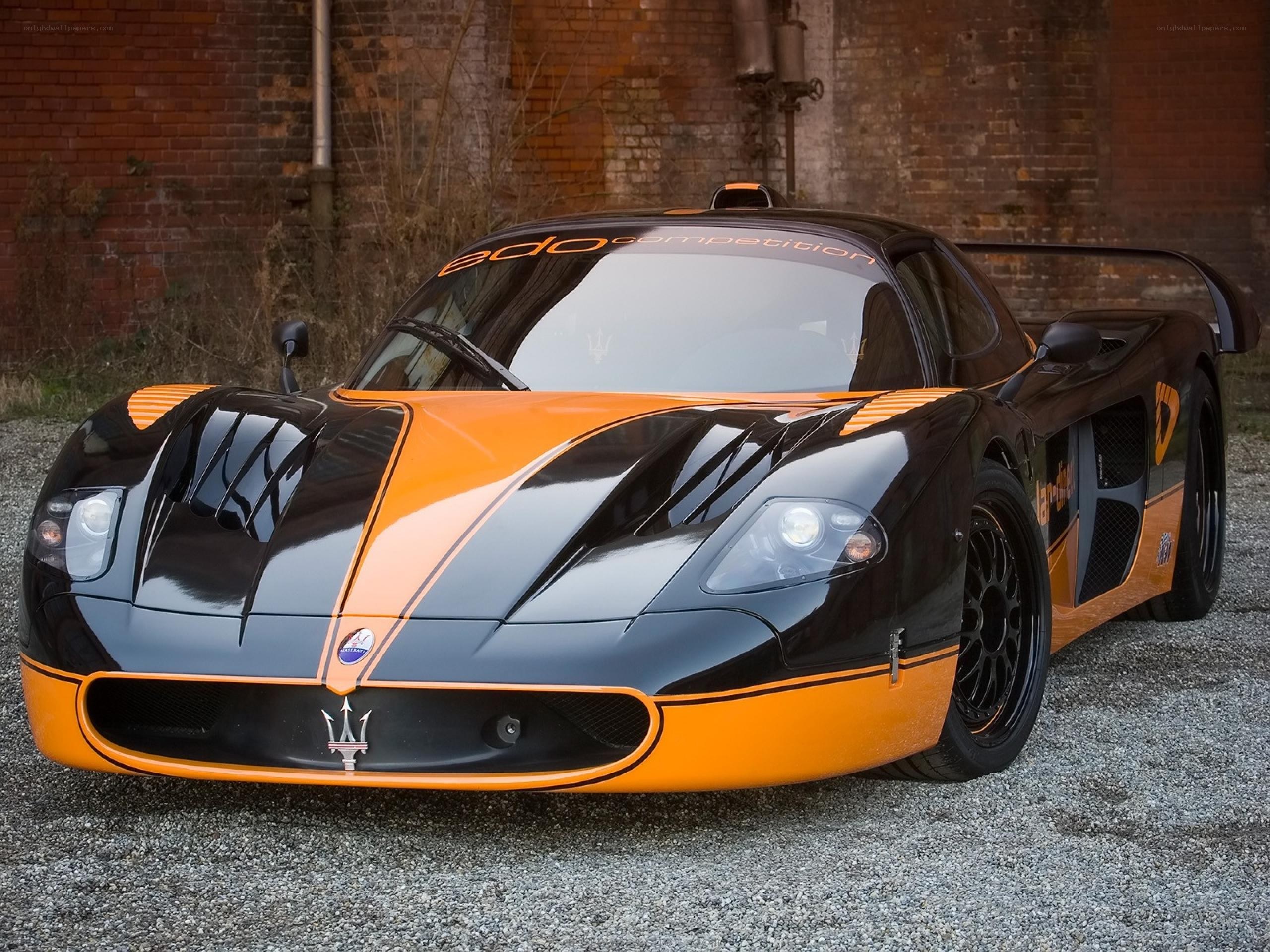 Black and orange race car