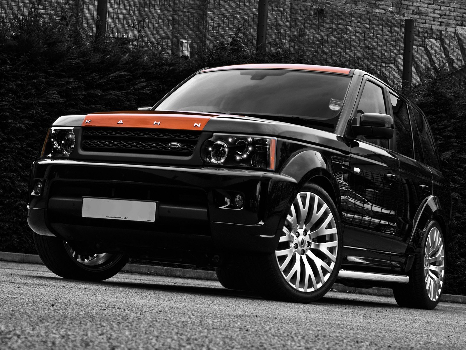 black and orange range rover