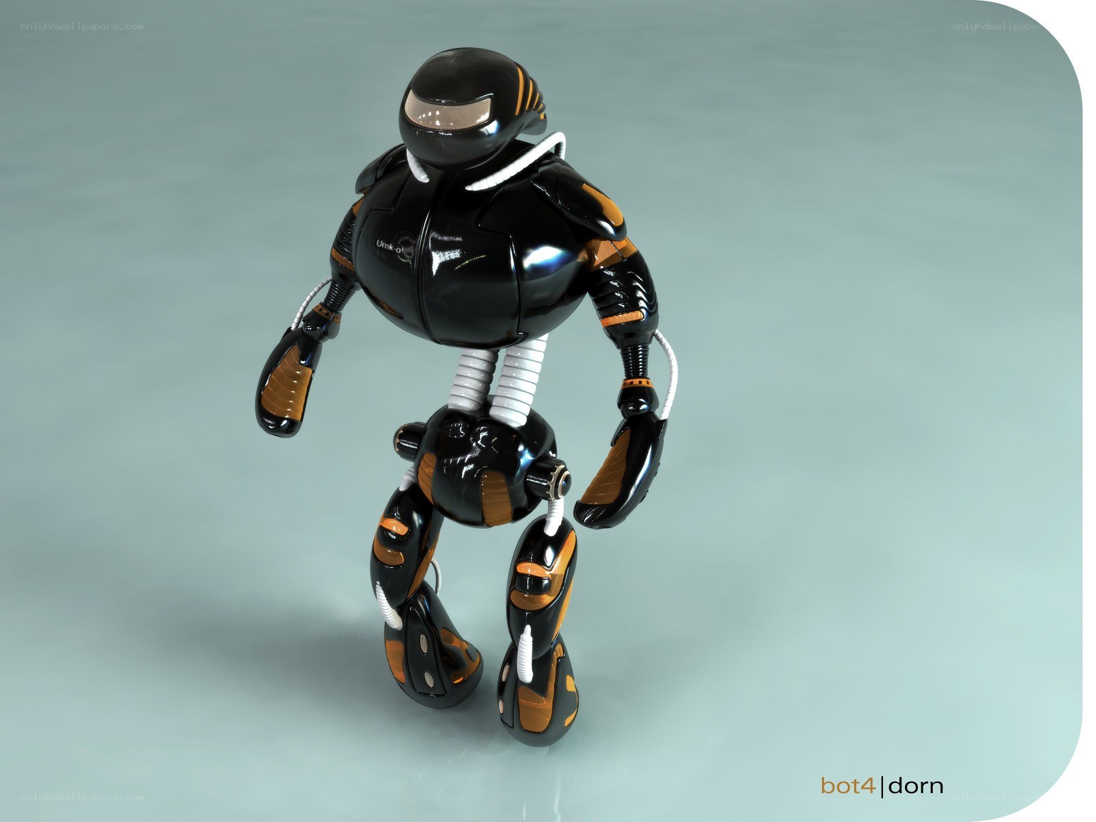 black and orange robot figure