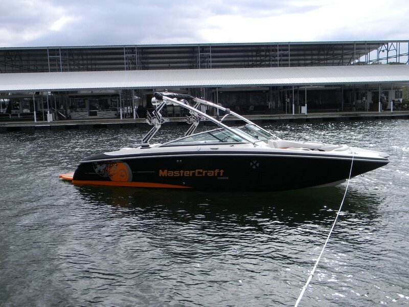 Black and Orange Speedboat