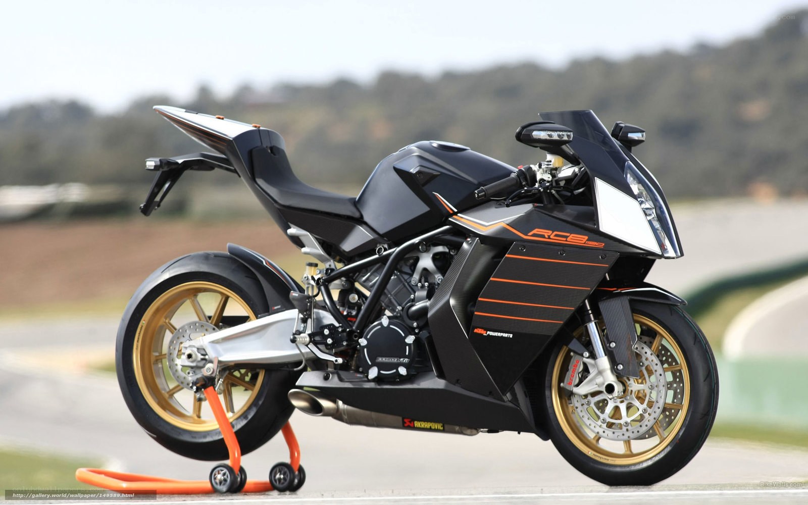 Black and orange sport motorcycle