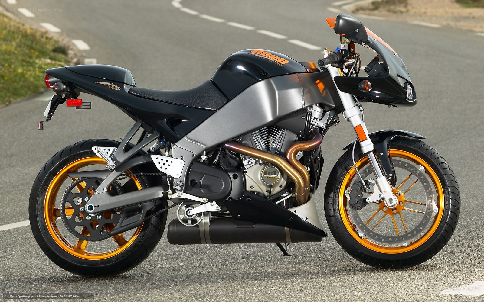 Black and orange sport motorcycle